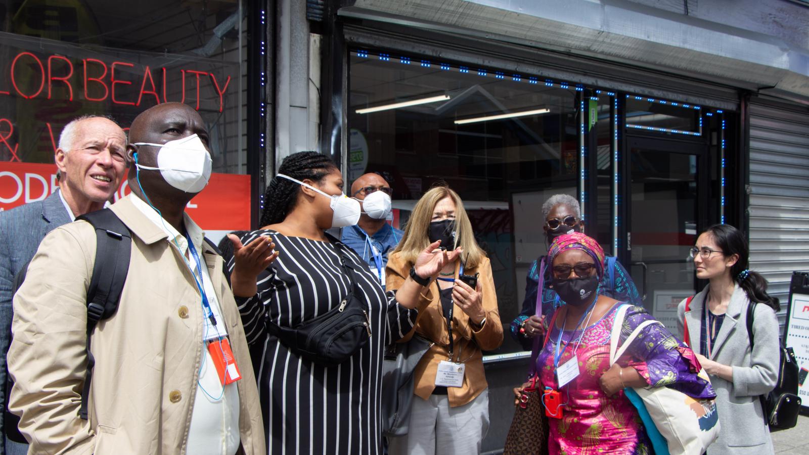 Delegation touring 52nd st.